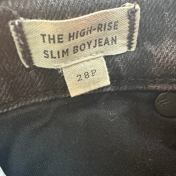 Madewell Womens The High-Rise Slim Distressed Black Wash Boyjean Denim Jeans 28P - Picture 8 of 10
